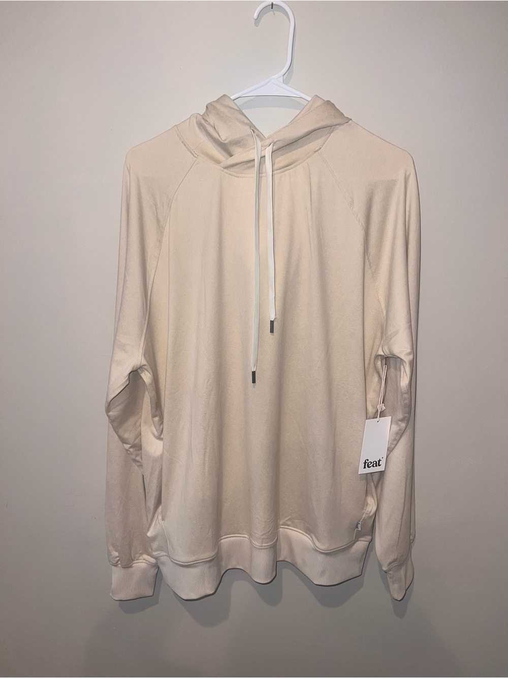 feat. Cream Hoodie with Drawstring NWT